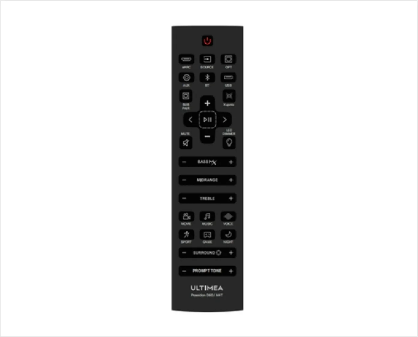 Poseidon D60 Soundbar Remote Control