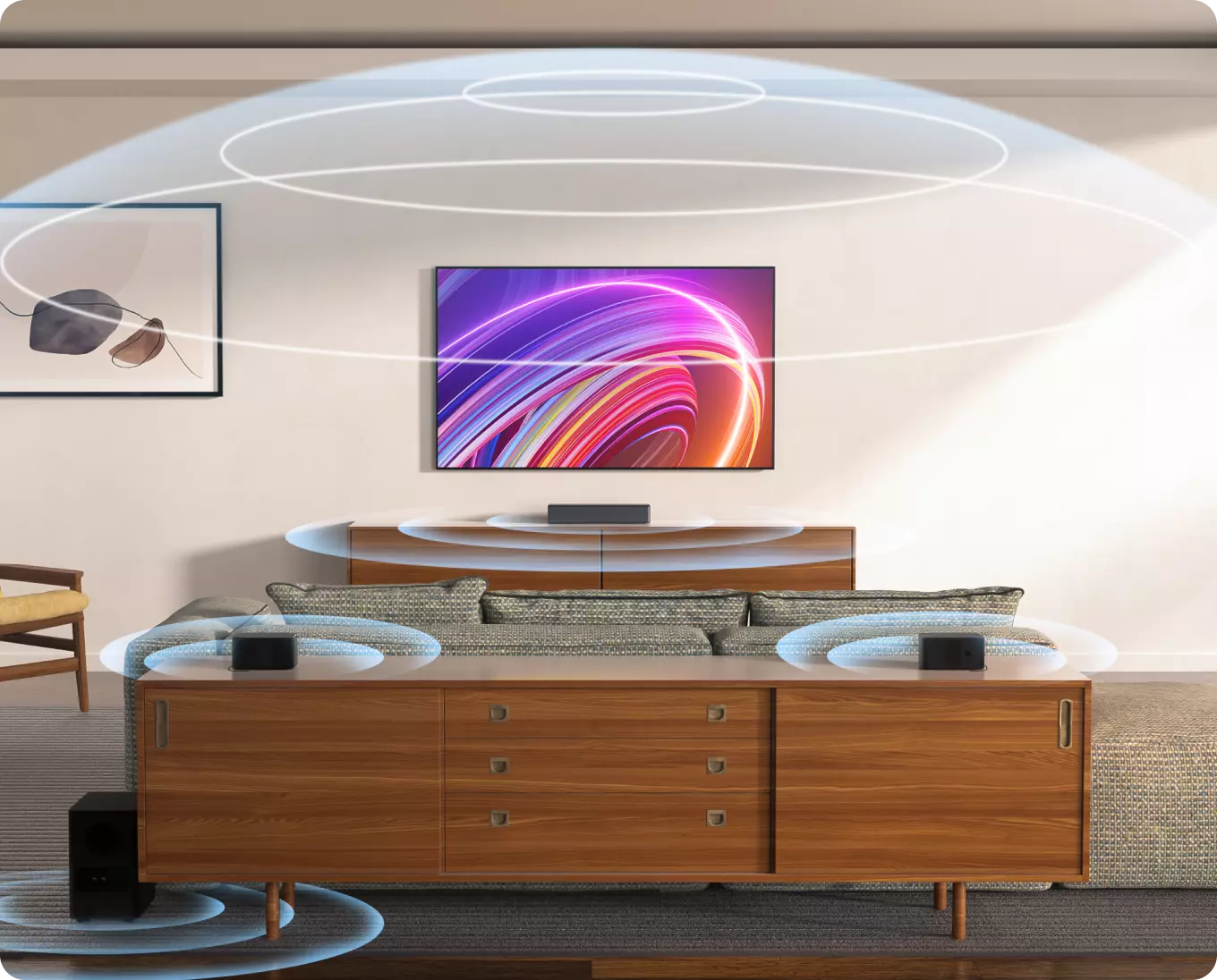 ULTIMEA 5.1 Barra de Sonido Dolby Atmos, con Subwoofer Inalámbrico, Home  Cinema Envolvente 3D, Altavoce TV con Sonido Envolvente y Grave Ajustable,  Poseidon Serie D60, Modelo 2023 : : Electrónica