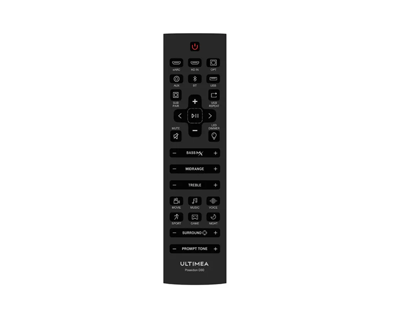 Poseidon D80 Soundbar Remote Control